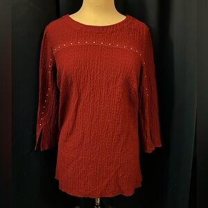 Maroon textured tunic top